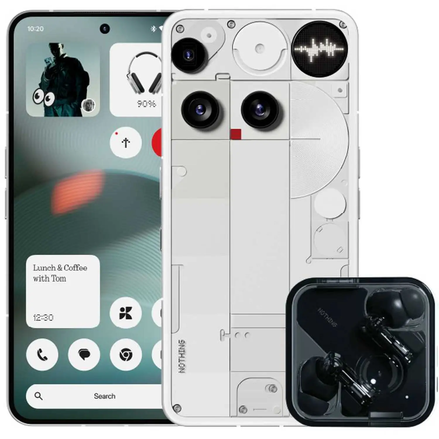 S500936051_1.webp Nothing Phone (3) Glyph Matrix, 16GB + 512GB, White + Ear Earbuds - Image 1