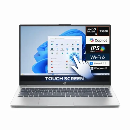 HP (2022) Laptop – AMD Ryzen 5-7520U / 15.6inch FHD / 512GB SSD / 8GB RAM / Shared AMD Radeon Graphics / Windows 11 Home / English Keyboard / Natural Silver