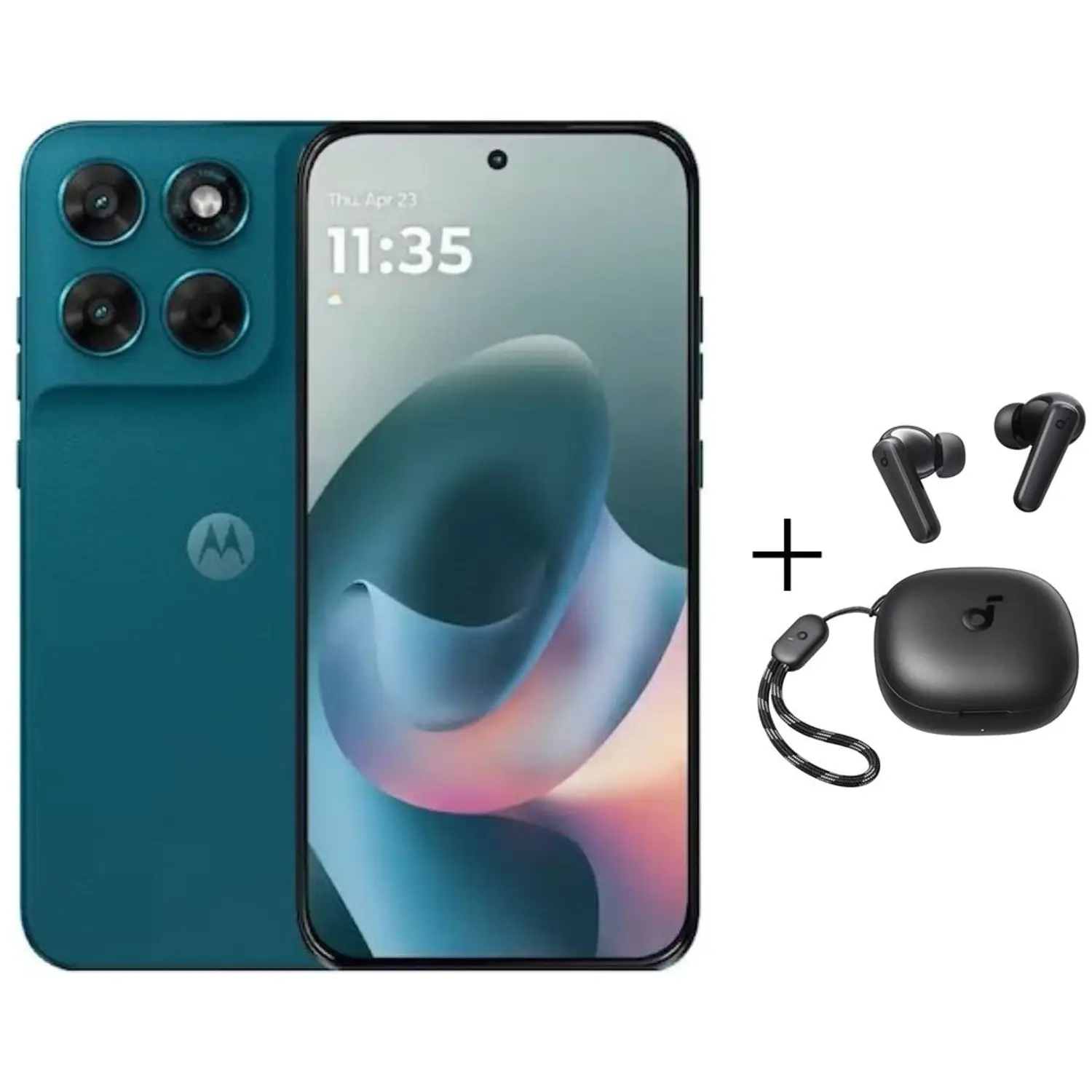 S600965825_1.webp Motorola G77 5G 256GB 8GB RAM PANTONE Shaded Spruce Dual Sim Smartphone + Soundcore R50i - Image 1