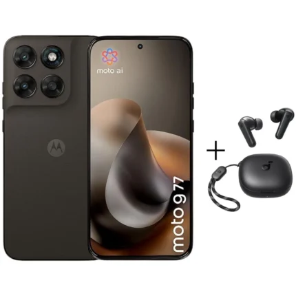Motorola G77 5G 256GB 8GB RAM PANTONE Black Olive Dual Sim Smartphone + Soundcore R50i